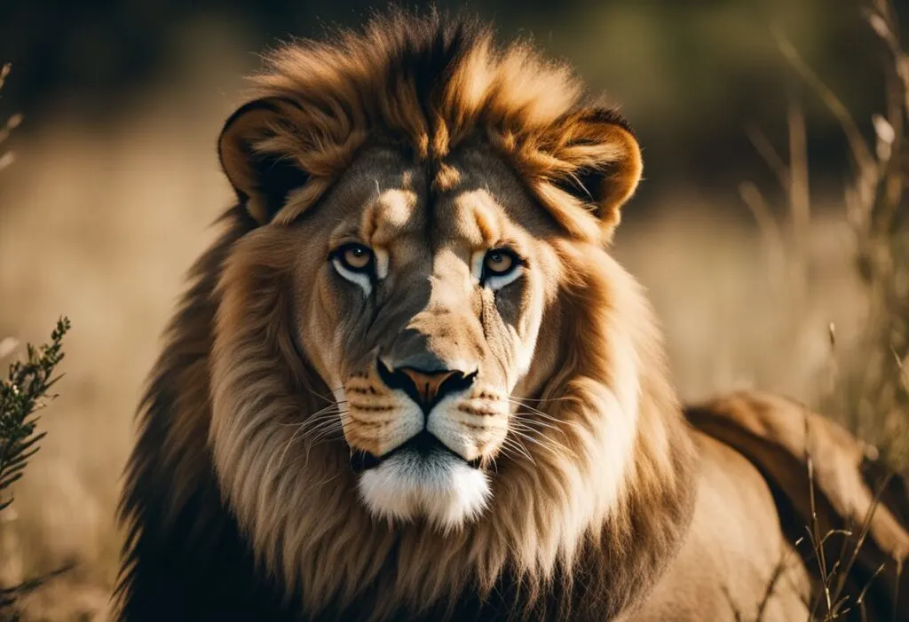 Lion Adult lion close up shot