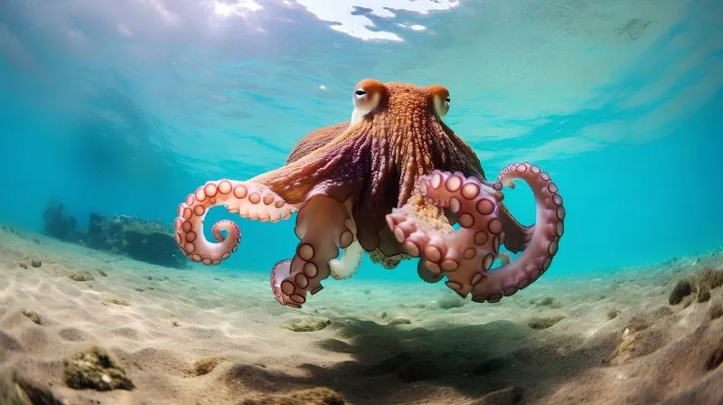 Octopuses under water