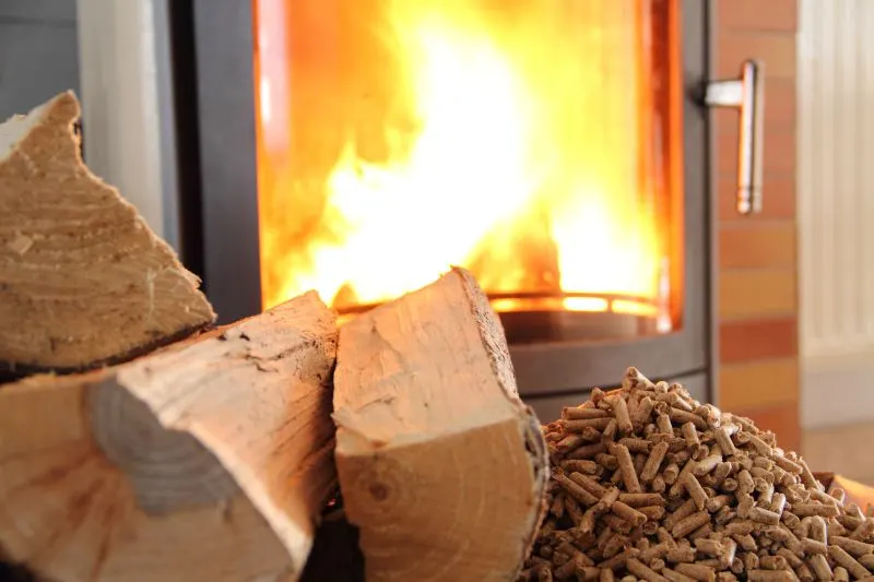 Pellet stove firing up Pellet stove firing up