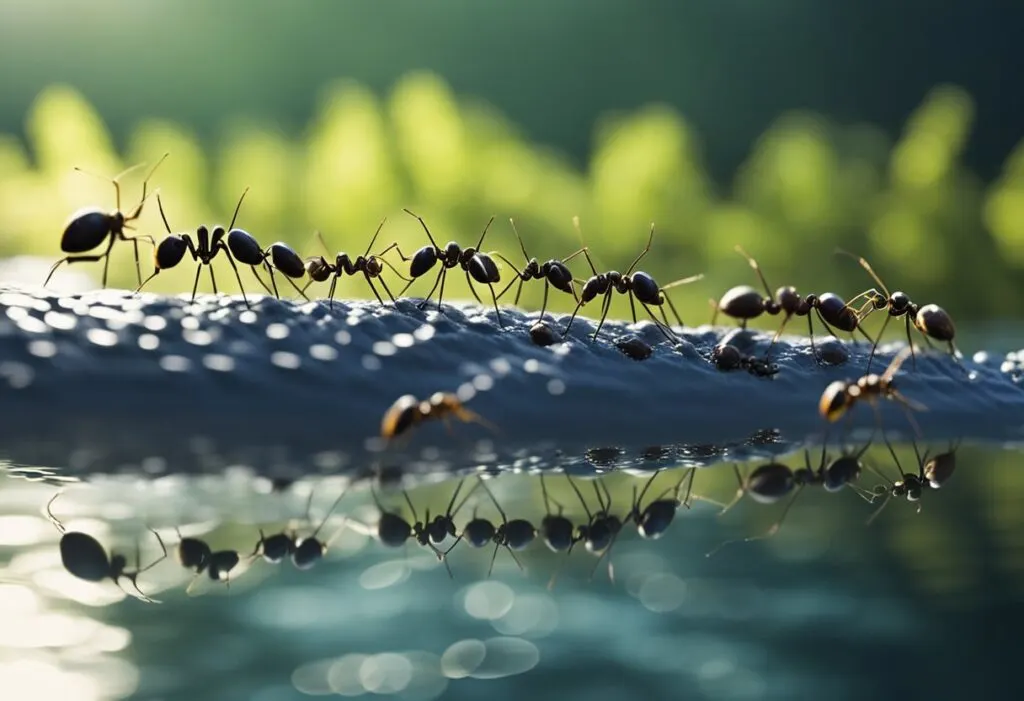 Red army ants marching