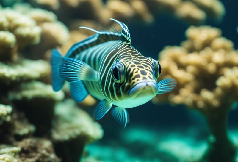 Longfin african conger flapping fins