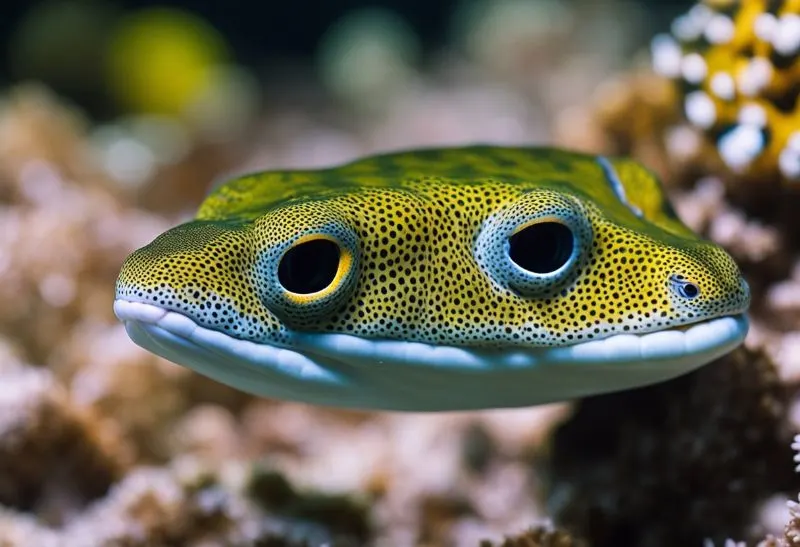 Closeup shot of snowflake moray