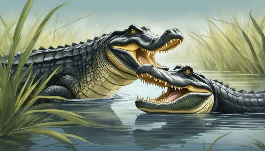 Alligator vs Crocodile American crocodiles illustration