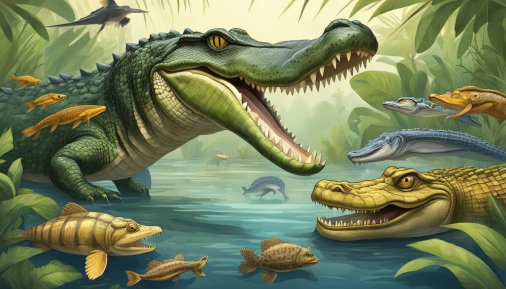 Reptiles Reptiles and fish with alligators