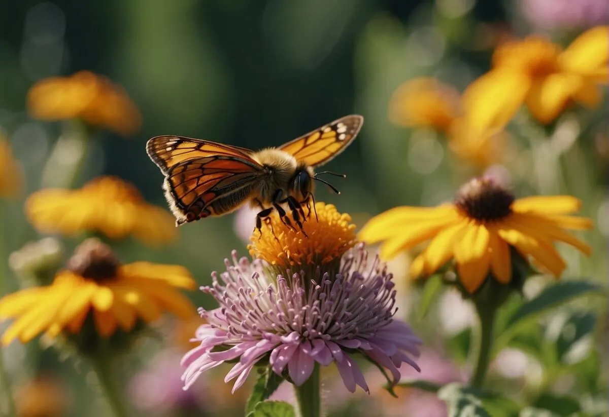 The Plight of Pollinators: How We Can Save Bees and Butterflies 1 A colorful garden with blooming flowers and buzzing bees