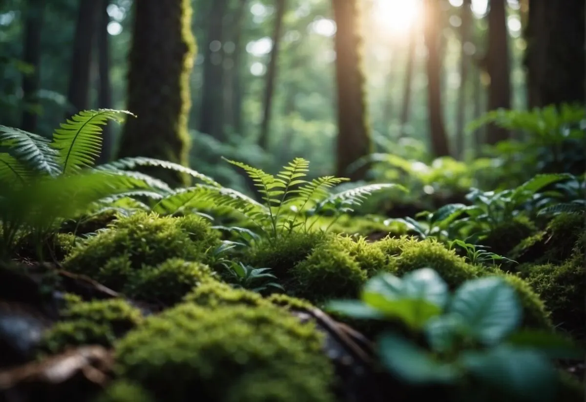 5 Groundbreaking Conservation Wins in the Last Decade 1 A lush forest with diverse wildlife, clear streams, and thriving plant life, showcasing successful conservation efforts