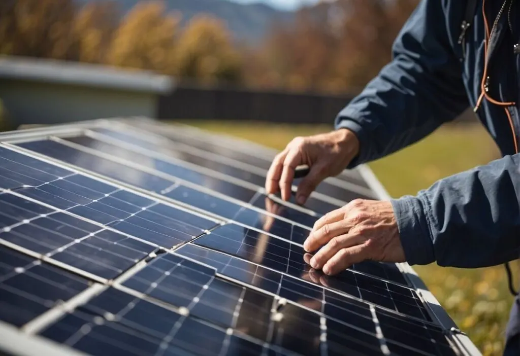 A person installing solar panels incorrectly, causing damage