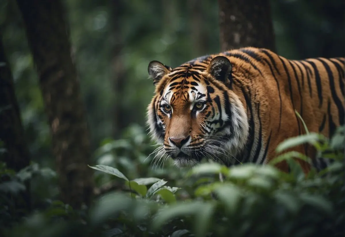 5 Groundbreaking Conservation Wins in the Last Decade 3 A majestic tiger prowls through lush Indian forest, surrounded by thriving wildlife and protected by conservation efforts