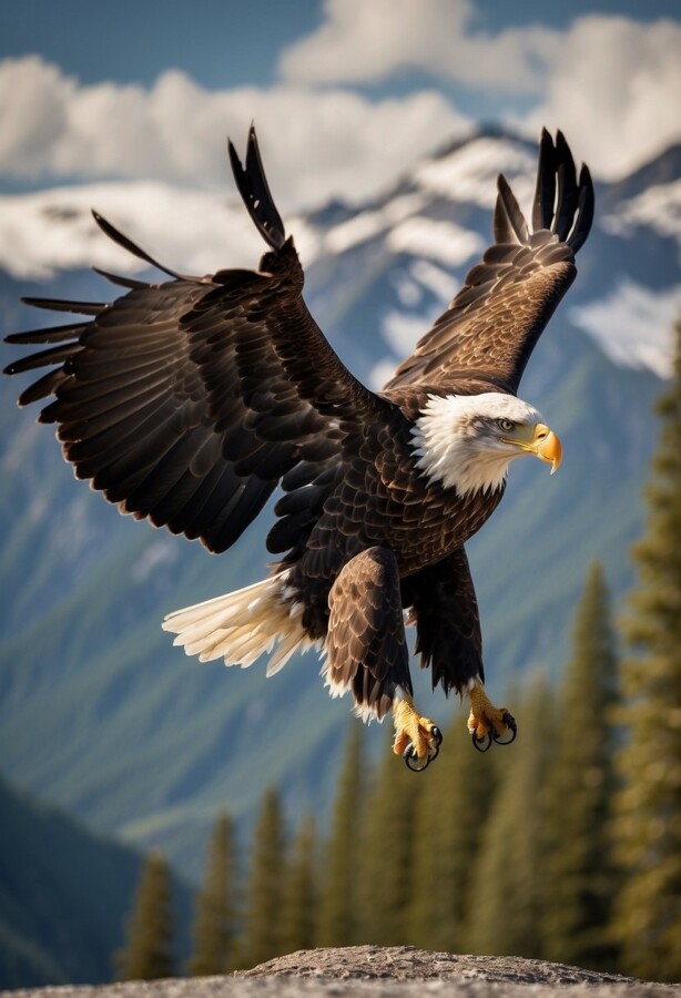 Bald Eagle up in the sky