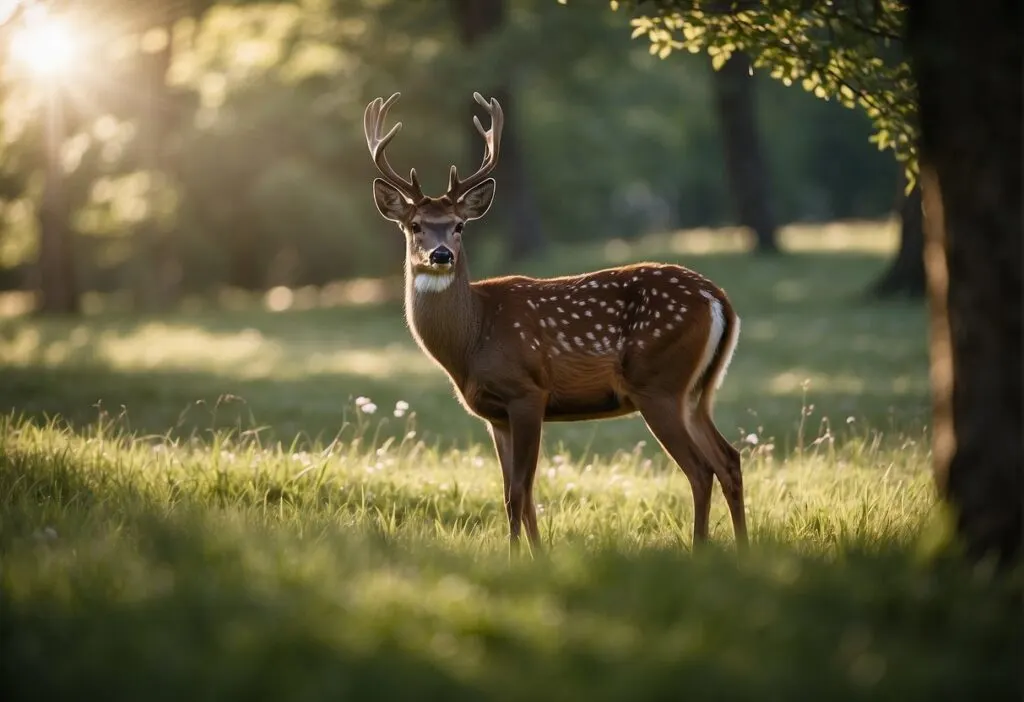 What Is a Deer? Cervidae Facts, Antlers, Diet, Habitat, and Species 4 Deer feeding in grass near forest cover