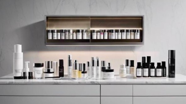 Beauty products on display