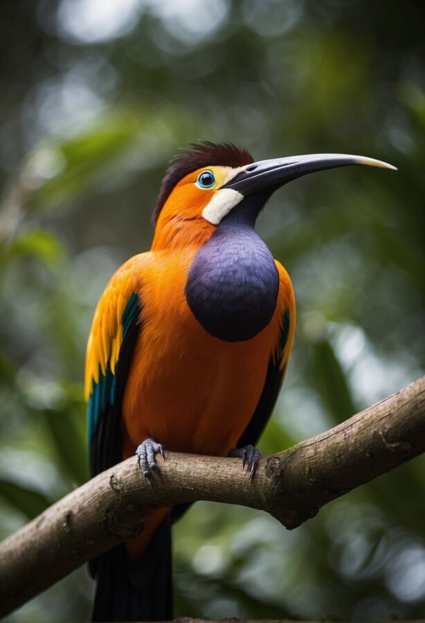 16 Animals Ending With E: Names, Facts, and Photos 12 Greater bird-of-paradise perched on a tree branch