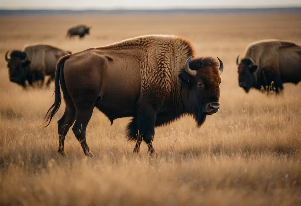 16 Animals in the Midwest: Native Wildlife and Where They Live 2 American bison grazing on prairie grass in the Midwest