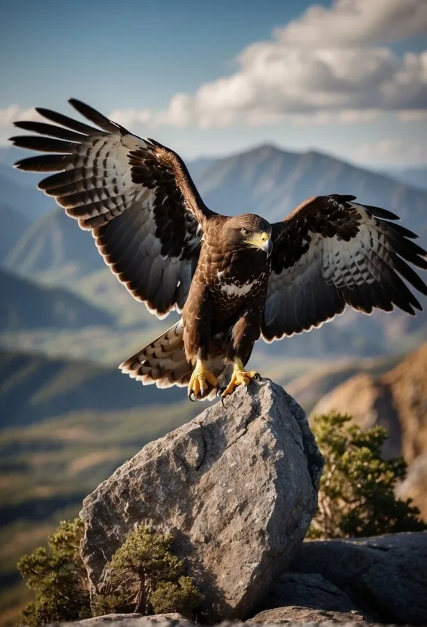 35 Types of Eagles: Species, Size, Habitat & Photos 3 Black-chested buzzard-eagle perched on a rock