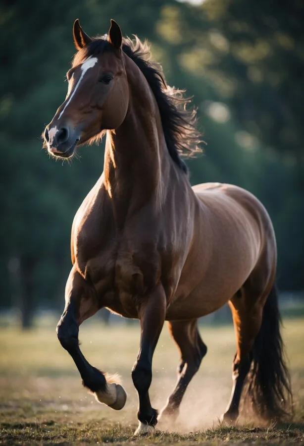 Brown stallion horse