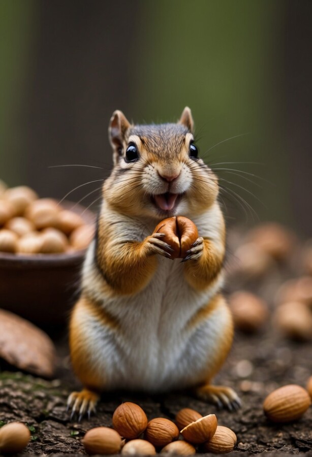 Chipmunk with nuts 