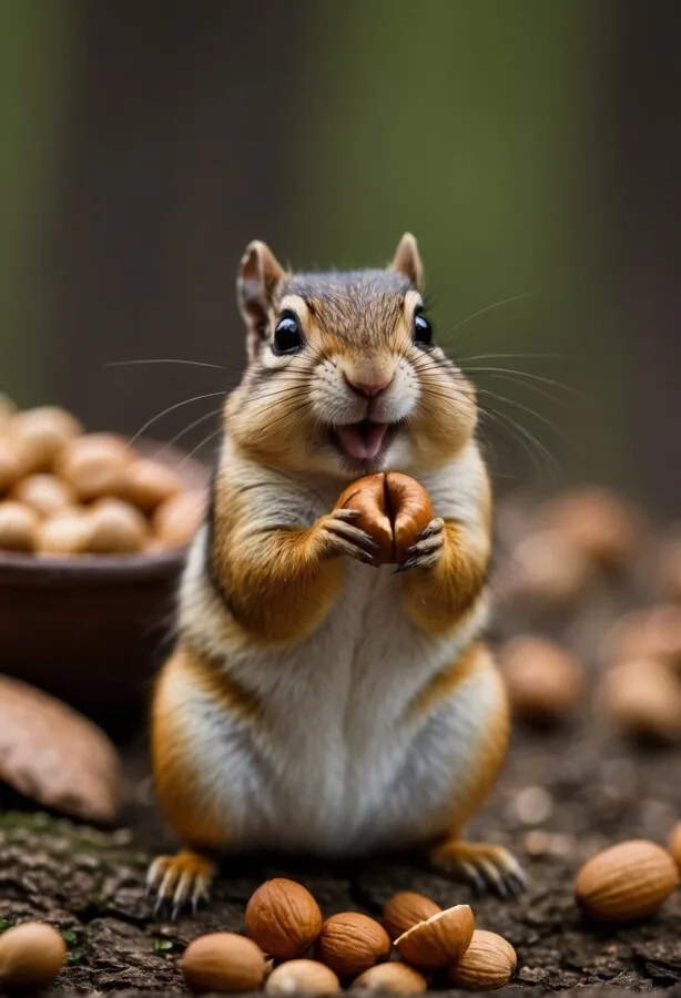 45+ Pictures of Animals Doing Funny Things 43 Chipmunk with nuts