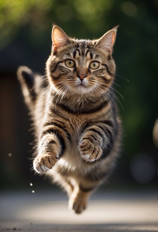 Cute kitten jumping