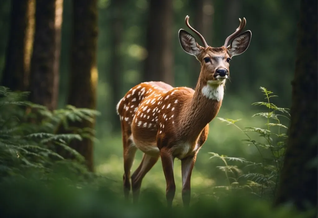 What Is a Deer? Cervidae Facts, Antlers, Diet, Habitat, and Species 8 Close view of deer head in shaded forest