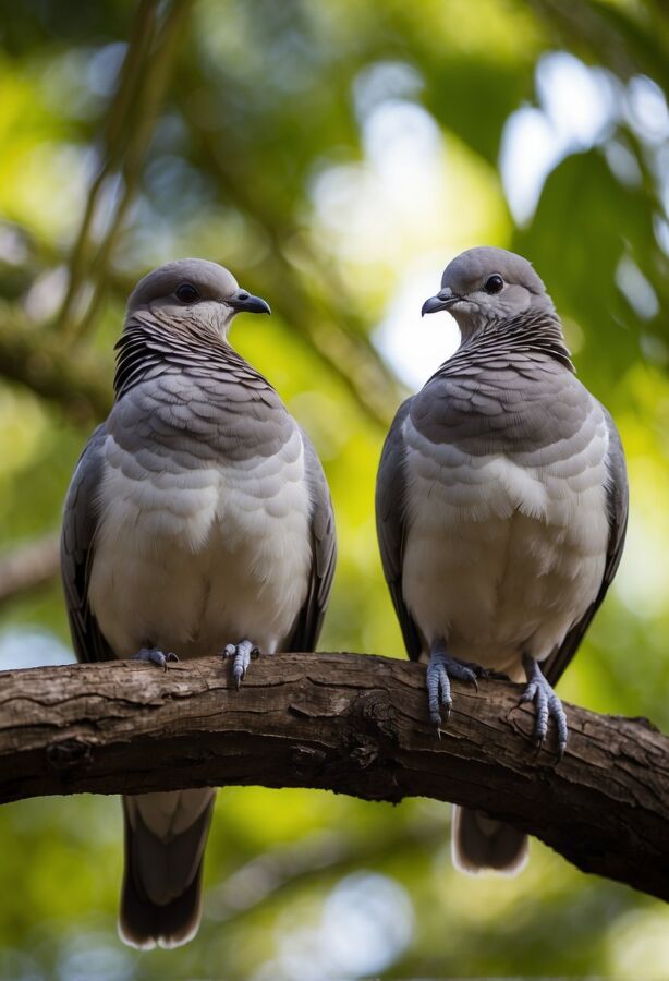 40 Types of Birds Around the World: Pictures, Names and Facts 8 Two doves perched on a tree branch