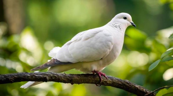 Dove perched on a branch