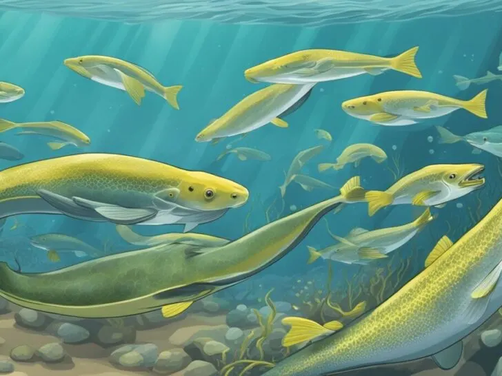 Eels swimming graphics