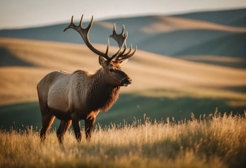 16 Animals in the Midwest: Native Wildlife and Where They Live 4 Bull elk standing in open woodland habitat