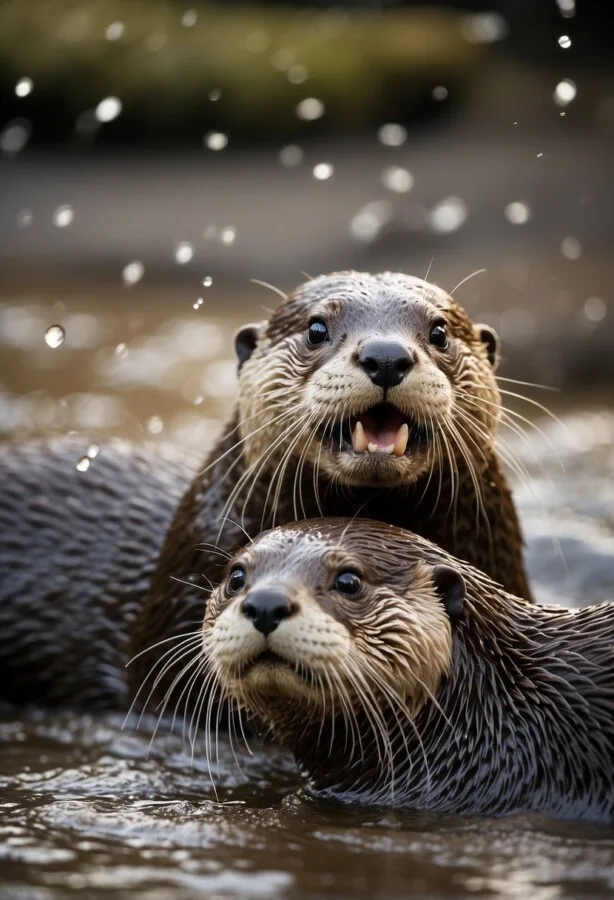 45+ Pictures of Animals Doing Funny Things 44 Funny otters