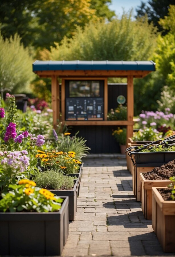 45 Sustainable Garden Ideas for an Eco-Friendly Outdoor Space 44 Garden demonstration area with raised beds and an information board
