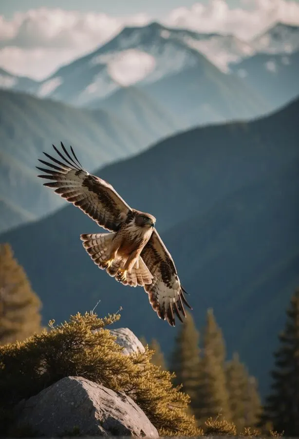 40 Different Types of Birds in the World 36 A fierce hawk in flight up high the mountains