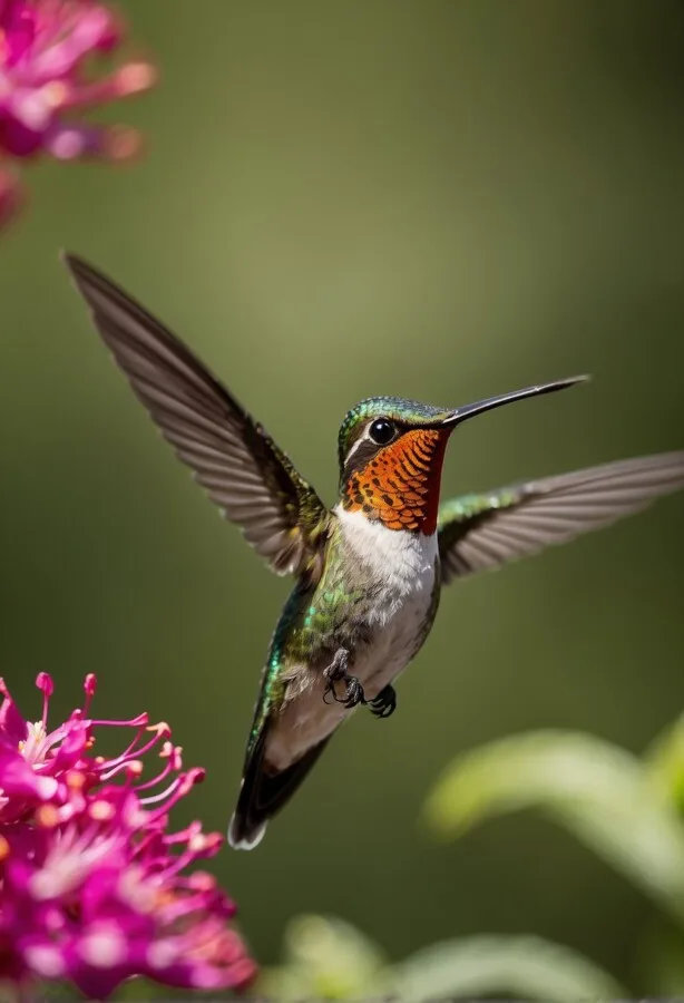 Hummingbird in flight 