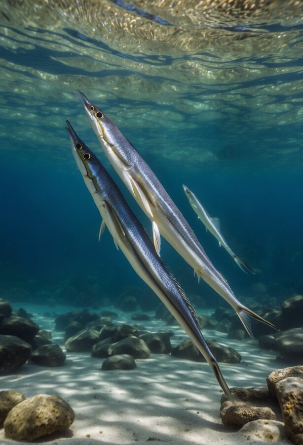 58 Animals That Start With N: Photos, Facts, and Types 38 Needlefish leaping above the water surface