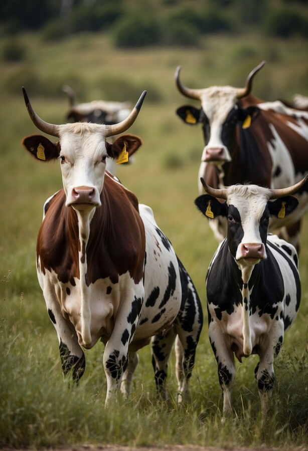 58 Animals That Start With N: Photos, Facts, and Types 56 Nguni cattle with patterned hides standing together