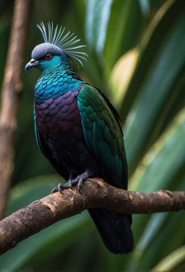 58 Animals That Start With N: Photos, Facts, and Types 14 Nicobar pigeon showing iridescent green plumage