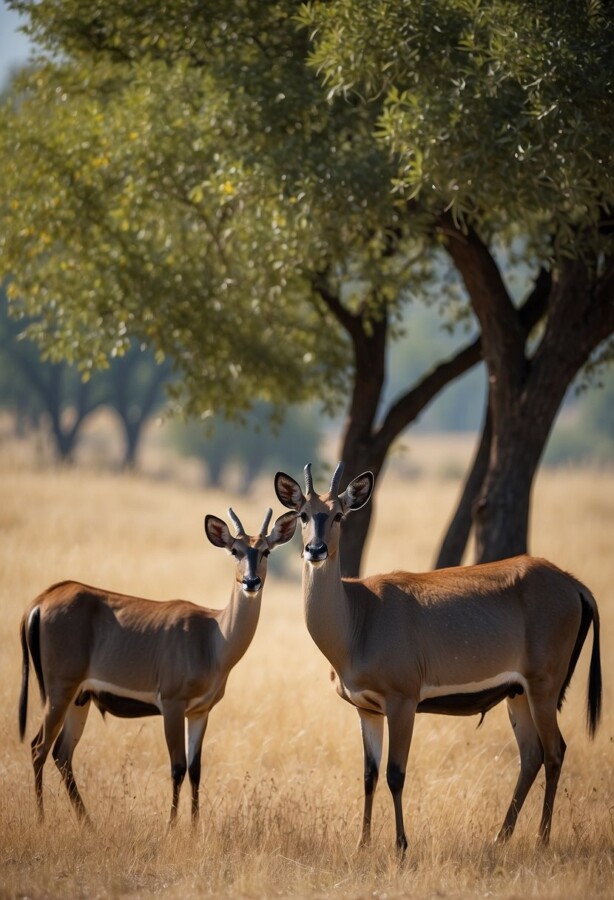 58 Animals That Start With N: Photos, Facts, and Types 7 Nilgai standing in open grassland