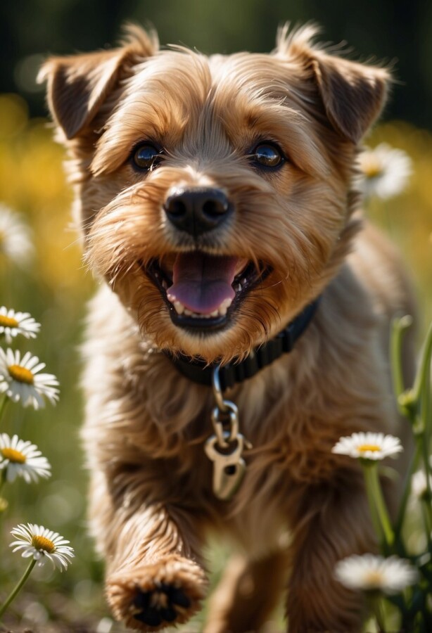 A happy Norfolk Terrier