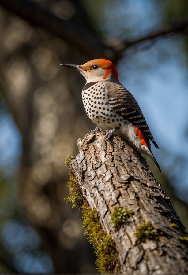 Northern flicker on a tree