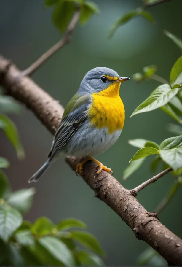 Northern Parula perched on a branch