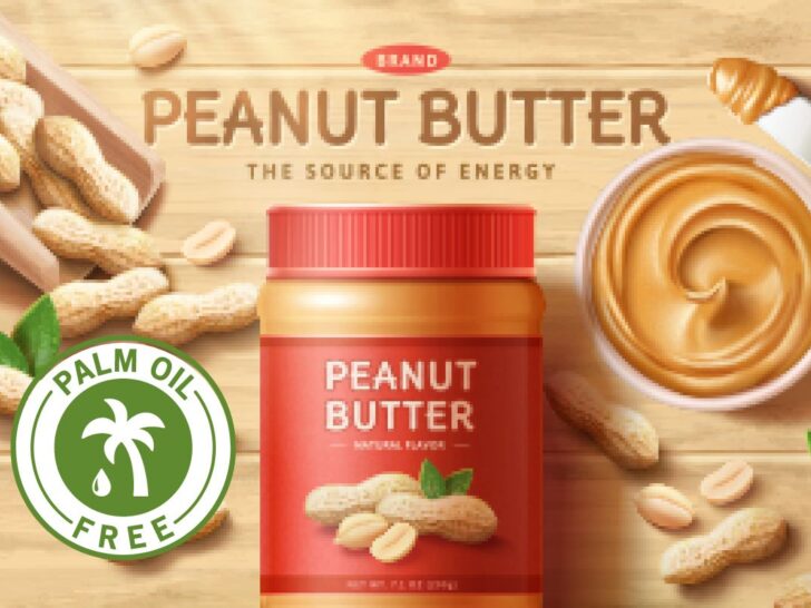 Peanut butter jar with no palm oil sign