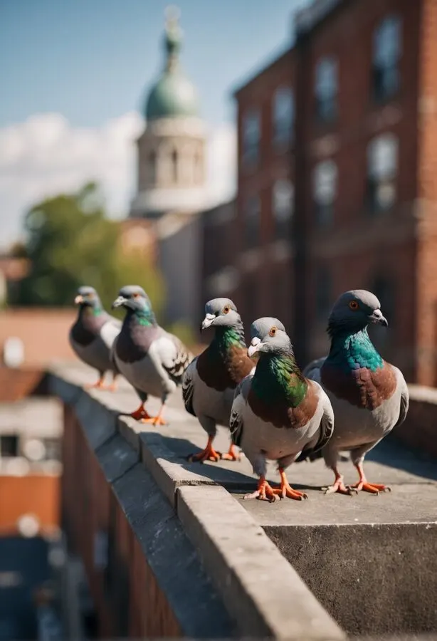 40 Different Types of Birds in the World 2 Pigeons perching on top of a building