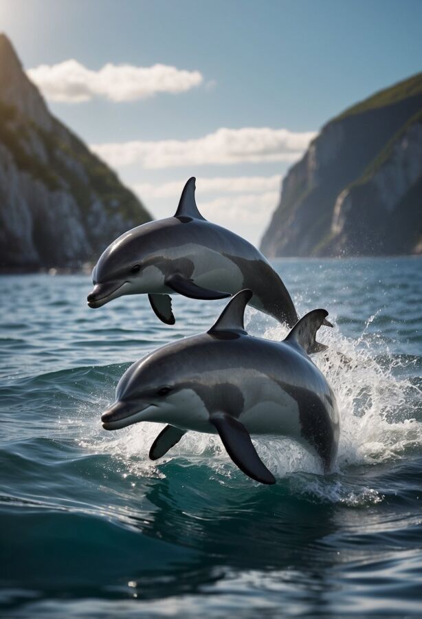16 Animals Ending With E: Names, Facts, and Photos 6 Porpoises swimming together near the ocean surface
