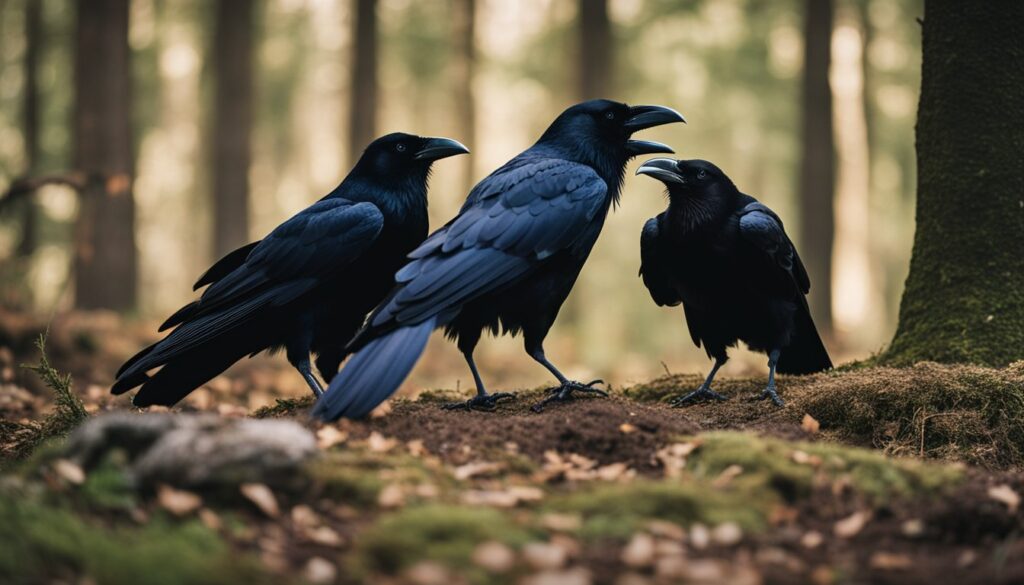 Ravens on the ground
