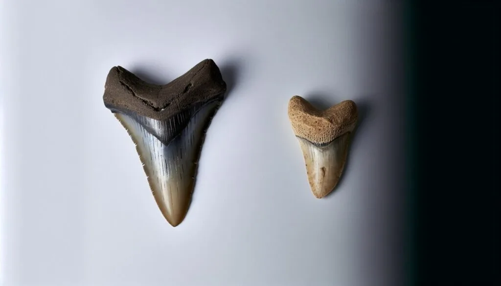 Real and fake megalodon tooth