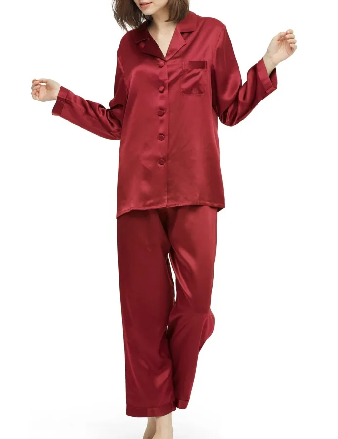 LilySilk Silk Pajamas for Women Pure Full Length Long 22 Momme 