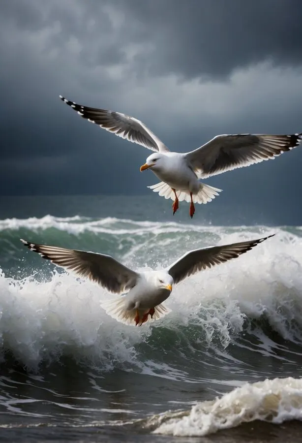 40 Different Types of Birds in the World 7 Seagulls flying off the water