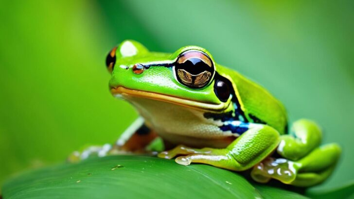 Shiny green frog