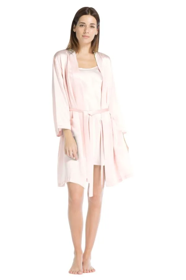 5 Best Sustainable Valentine's Day Gift Ideas 4 Fishers Finery Women's 100% Pure Mulberry Silk Mid-Length Robe with Pockets