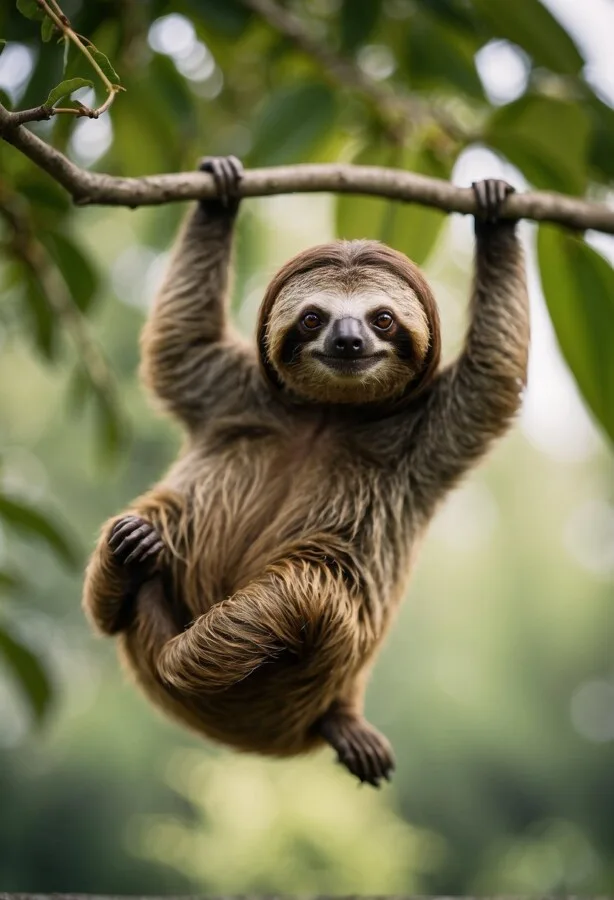 Playful looking sloth