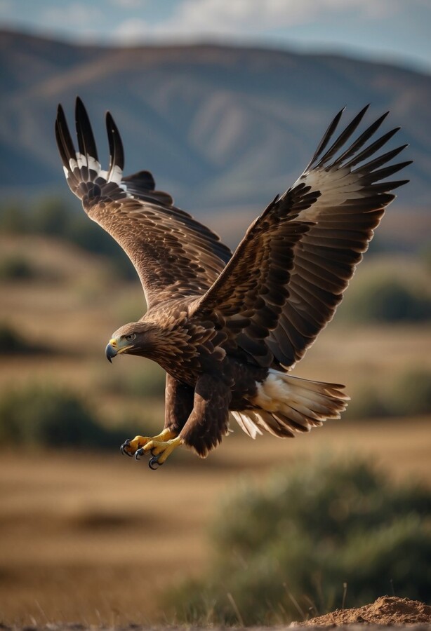 35 Types of Eagles: Species, Size, Habitat & Photos 14 Steppe eagle perched in open country