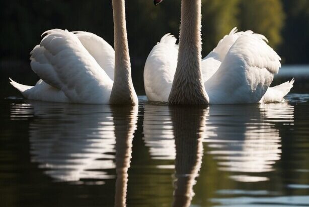 Swans on a lake